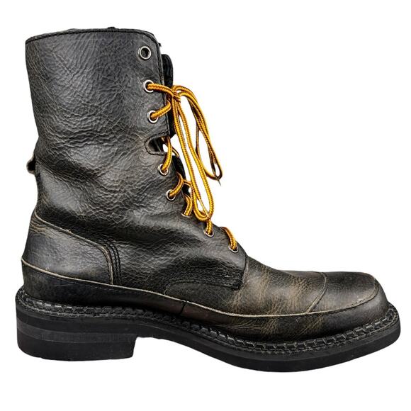 Bed Stu Men’s Gotti Black Brown Distressed Leather Moto Boot Size US 11 - Picture 4 of 10